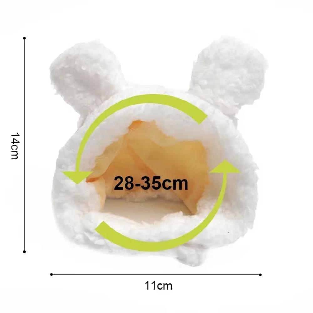 Funny Cat Cap Bear Plush Head Cover Cute Cat Dog Woven Warm Headdress Pet Hat Kitten Puppy Cosplay Costume Accessories