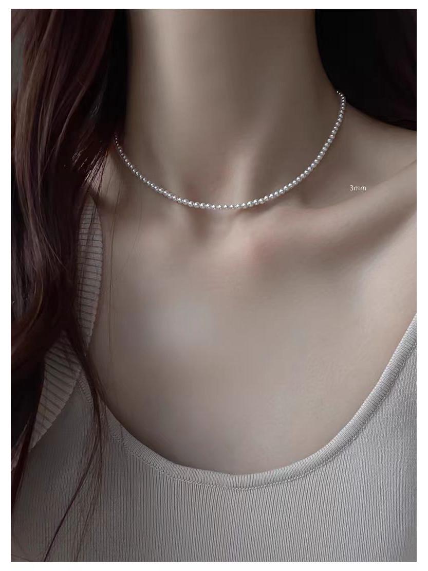 

Жемчужное ожерелье из австралийского белого проса 2-3 мм без дефектов, 45 см, круглое, новый горячий стиль