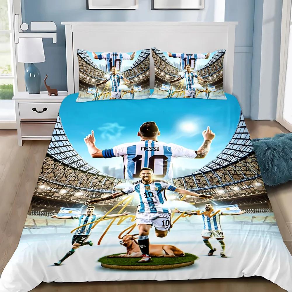 

Декор детской комнаты для мальчика и девочки Детский Односпальный Двуспальный Большой Размер-M-messis Пододеяльник Наволочка Комплект постельного белья Футбольная звезда Взрослый EU Single(135x200cm)
