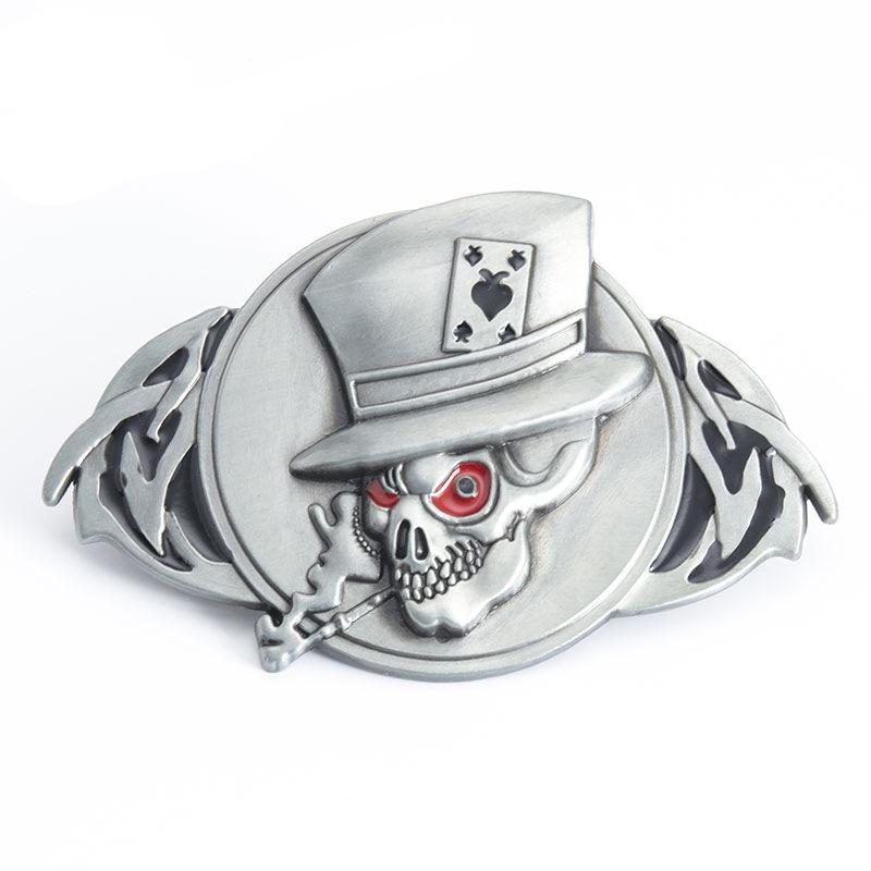 Men's Casual Skull Knight Metal Belt Buckle - European & American Style Fashion Accessory
