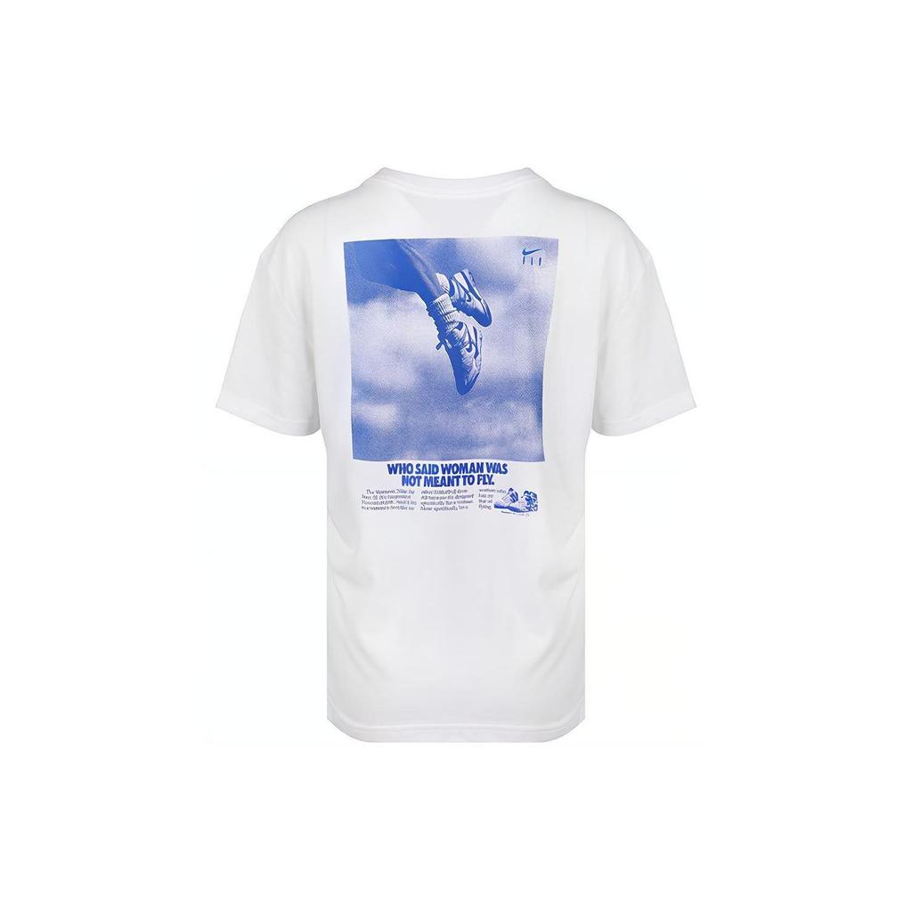 Nike Dri-FIT Basketball Graphic Print Crew Neck T-Shirt Women Tops White CV0951-100