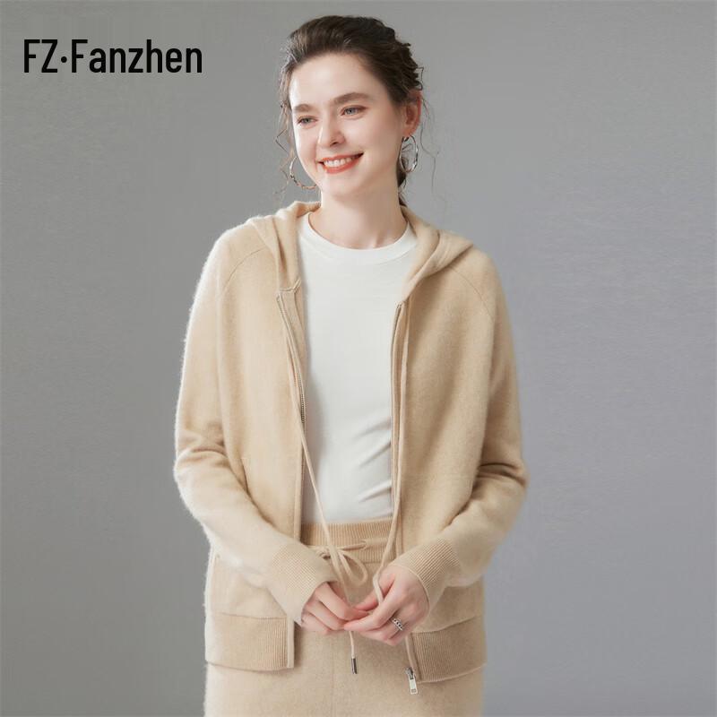 

Fanzhen Women s Hooded Cashmere Blend Cardigan L
