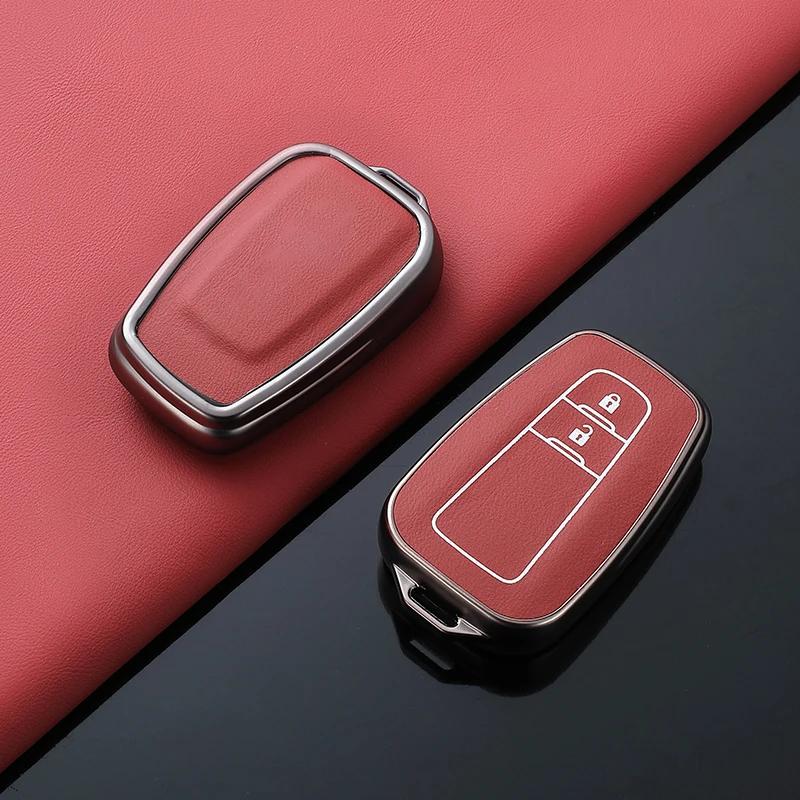 

TPU Leather Car Key Case Full Cover Shell for Toyota RAV4 Crown Hilux Fortuner Camry Land Cruiser Prado Accessories