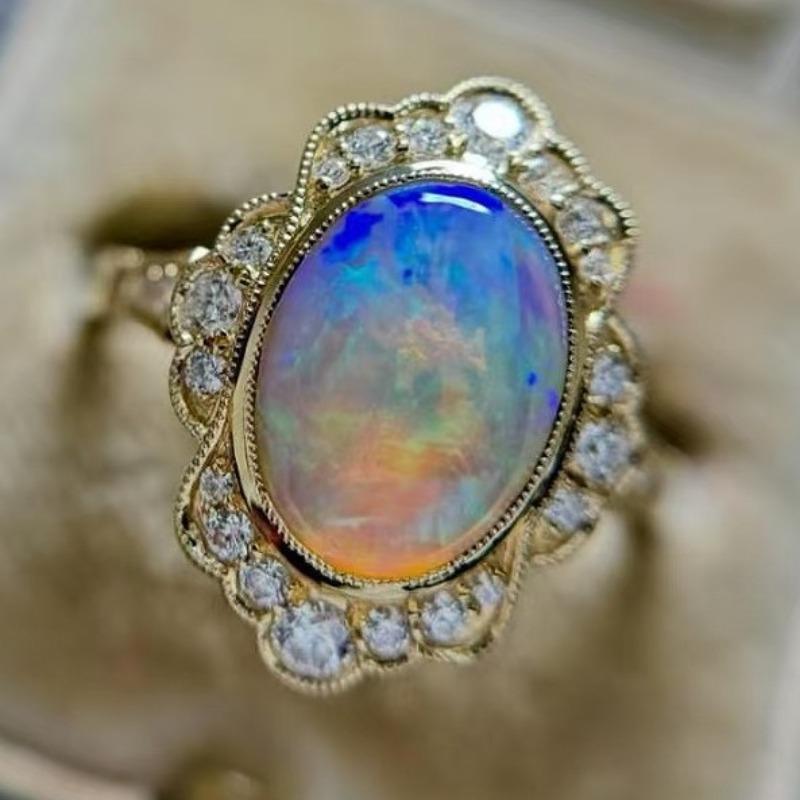 Dazzling Inlaid with White Stone Gold Color Rings Round  Party Rings for Women Jewelry