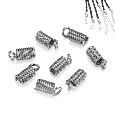 58pcs/lot Metal Spring Crimp Clasps Leather Ends Fastener End Caps Connectors For DIY Bracelet Necklace Jewelry Making Supplies