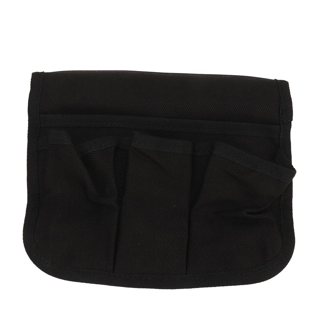 Chair Armrest Bag Large Capacity Waterproof Canvas Beach Chair Hanging Storage Pouch for Outdoor Camping Picnic Black