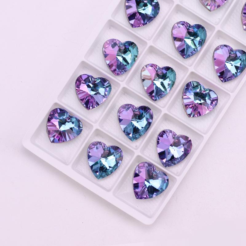 Heart Gem Crystal Rhinestone Pendant for DIY Earrings