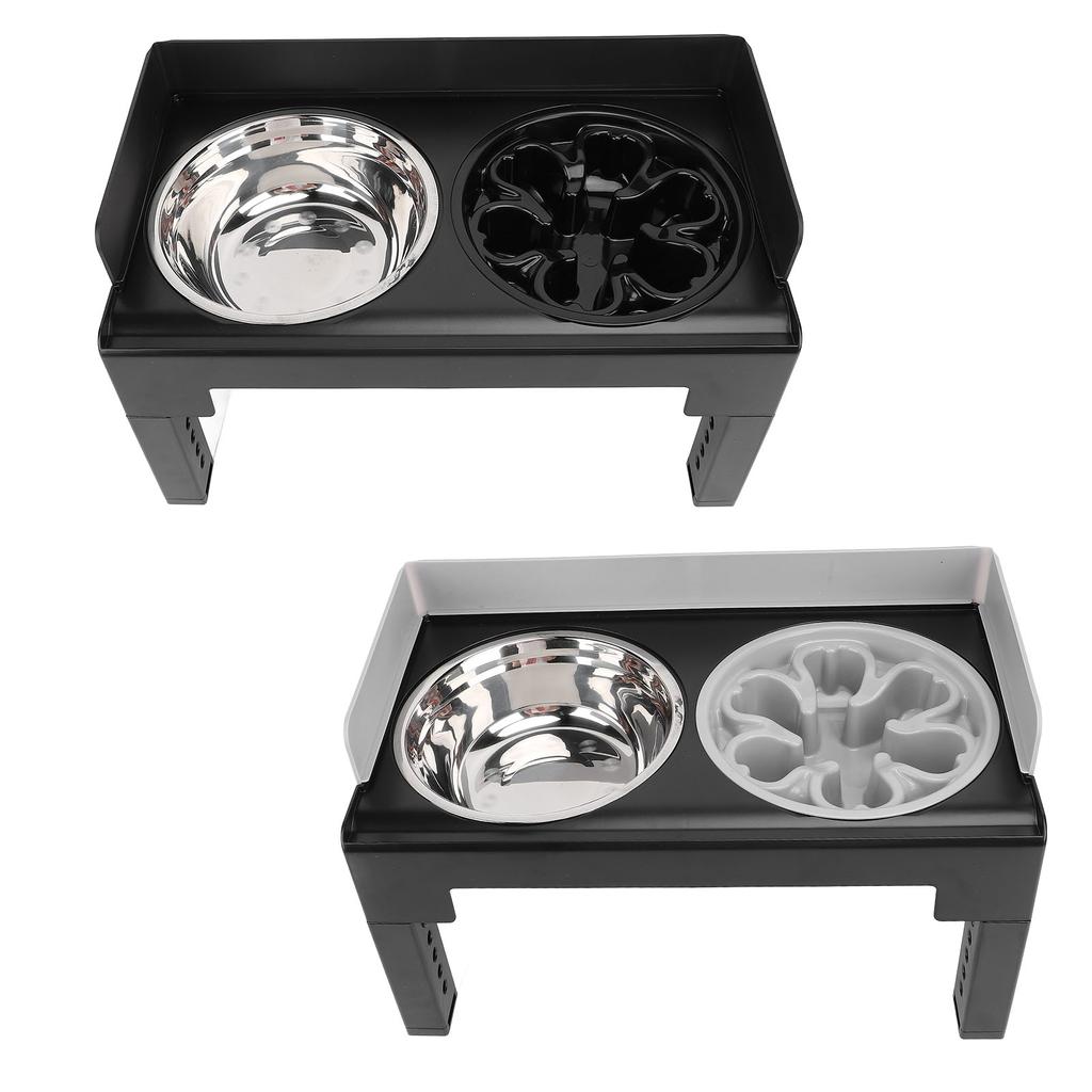 Elevated Pet Bowl Adjustable Height Neck Protection Stainless Steel Sturdy Structure for Medium Larg