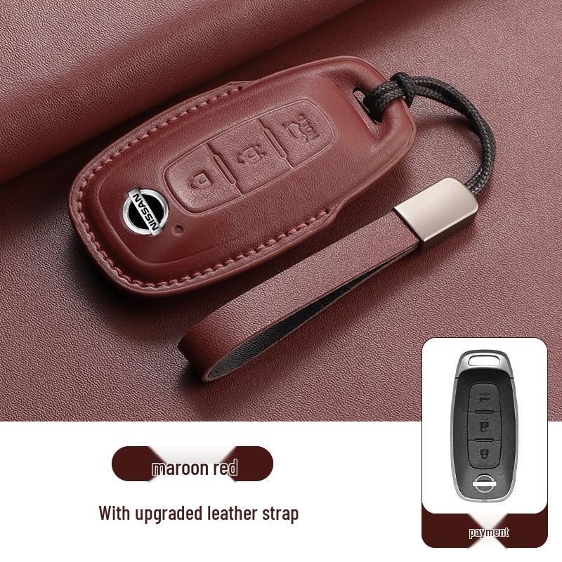 Nissan Altima 23 Model Key Case Suede Leather - Fits 14th Gen Sylphy, Qashqai, X-Trail, Kicks, Murano, Tiida