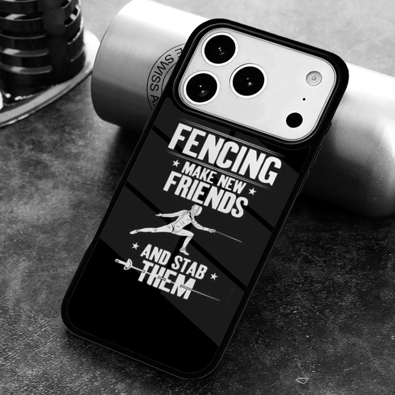 Keep Calm And Parry On Fencing Sports Funny Design Phone Case for iPhone 17 16 15 Pro Max Air 14 13 12 11 Plus Shockproof Cover