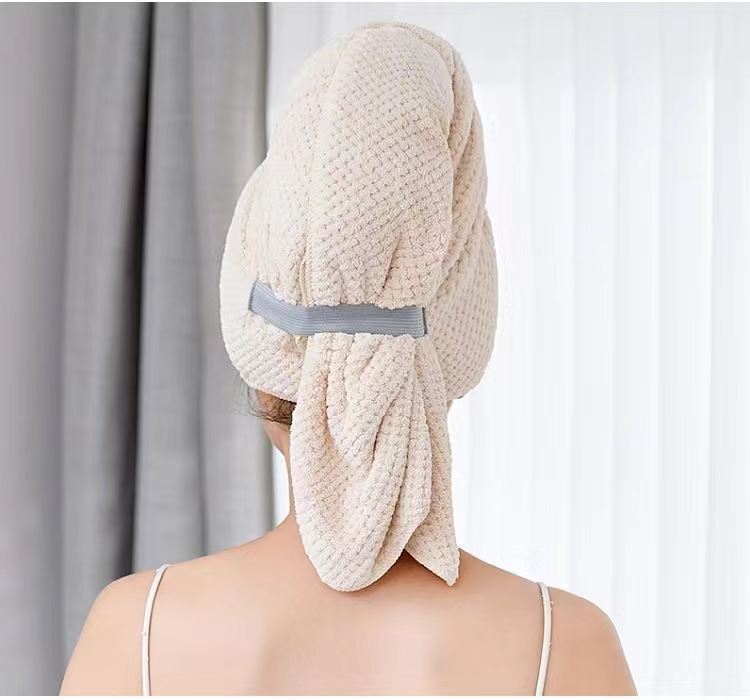 1PCS Microfiber Hair Towel Extra Large Wrap Quick Dry Hair Towel Wrap With Elastic Band Ultra Absorbent Soft Hair Towel Turban