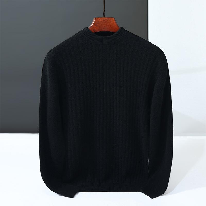 New cashmere sweater jacquard sweater soft waxy simple knitted wool sweater