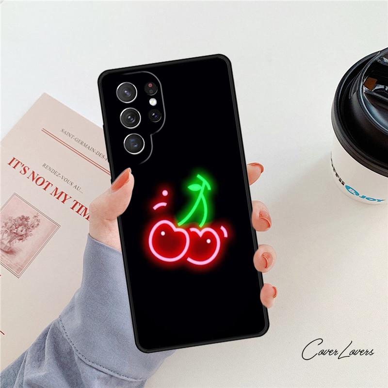 Neon Light phone case For Samsung Galaxy S24 S25 S23 S22 Ultra Note 10 20 Plus S20 S21 FE Cover