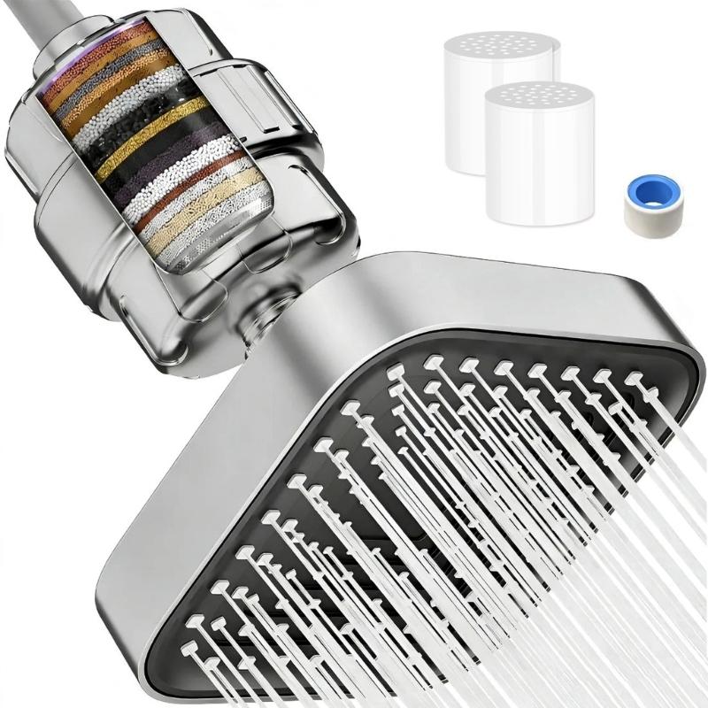 

Sensitive Skin Shower Filter Reduces Irritation Enhances Glowing Complexions With Water For Gentle Bathing серебряный