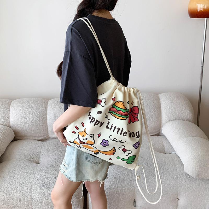 Backpack, Cute Animal Print Bag, Women's Backpack, Canvas Bag, Student Bag, Work Bag