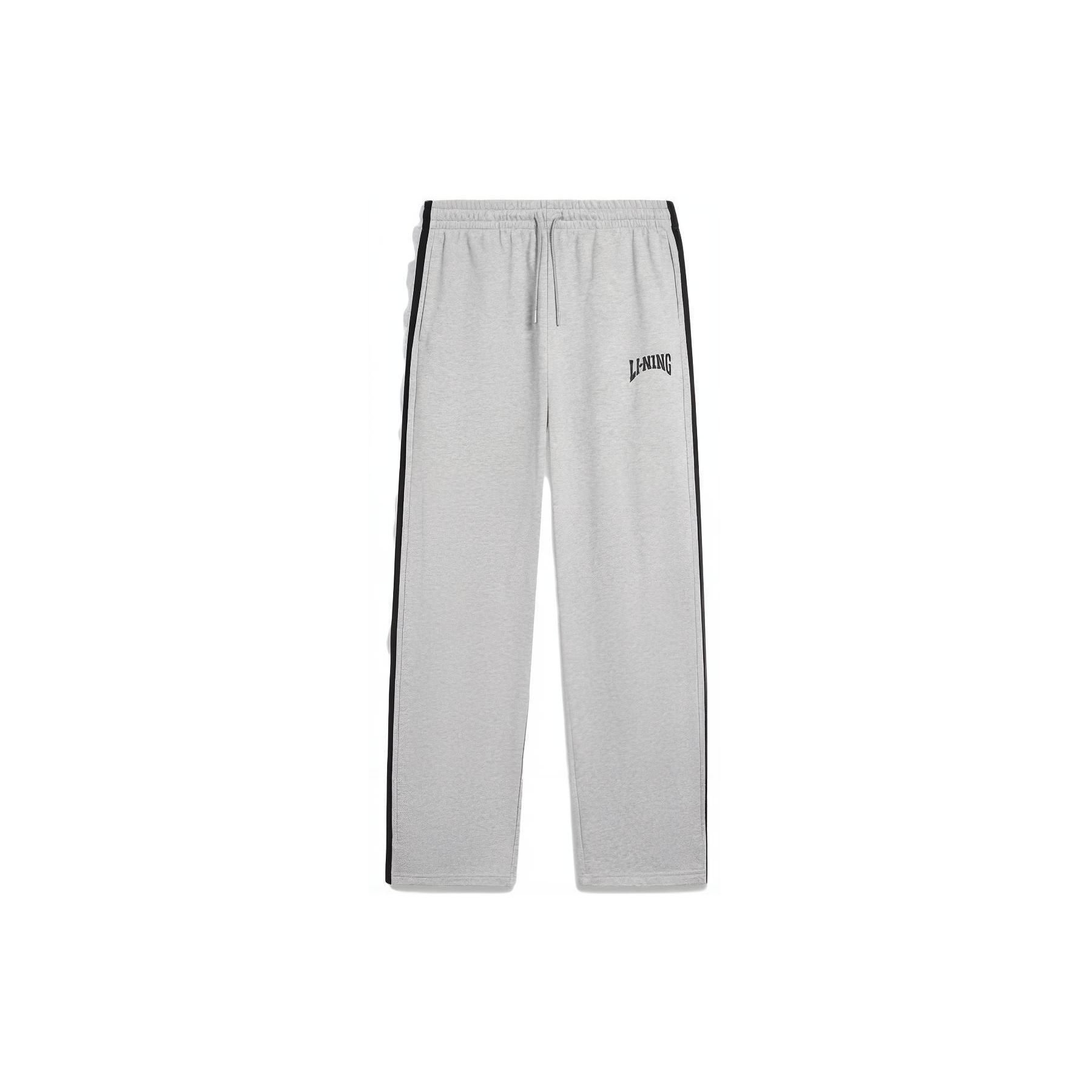 

Li Ning Sports Fashion Series Casual Universal, прямые, со шнуровкой, фирменный логотип, зимние трикотажные спортивные брюки, унисекс, цветочно-серый AKLU867-2 M