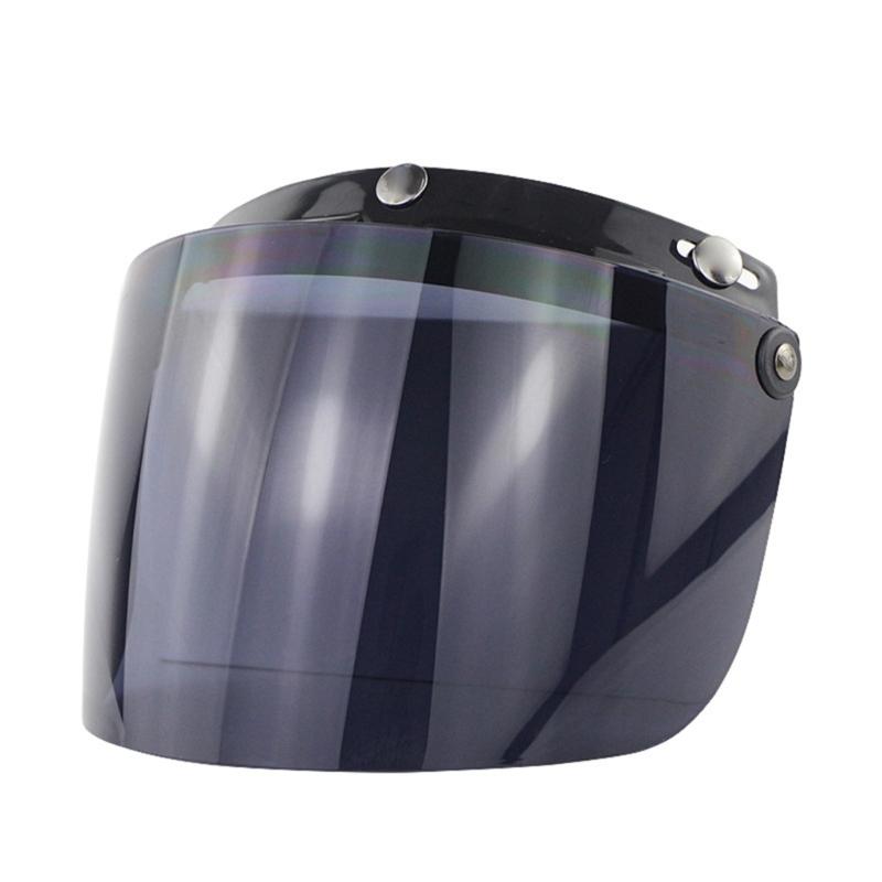 

Open Face Helmet Visor Motorcycle Helmet Bubble Visor Lens Bubble Shield 3-Snap Design Up Down Helmets Accessories