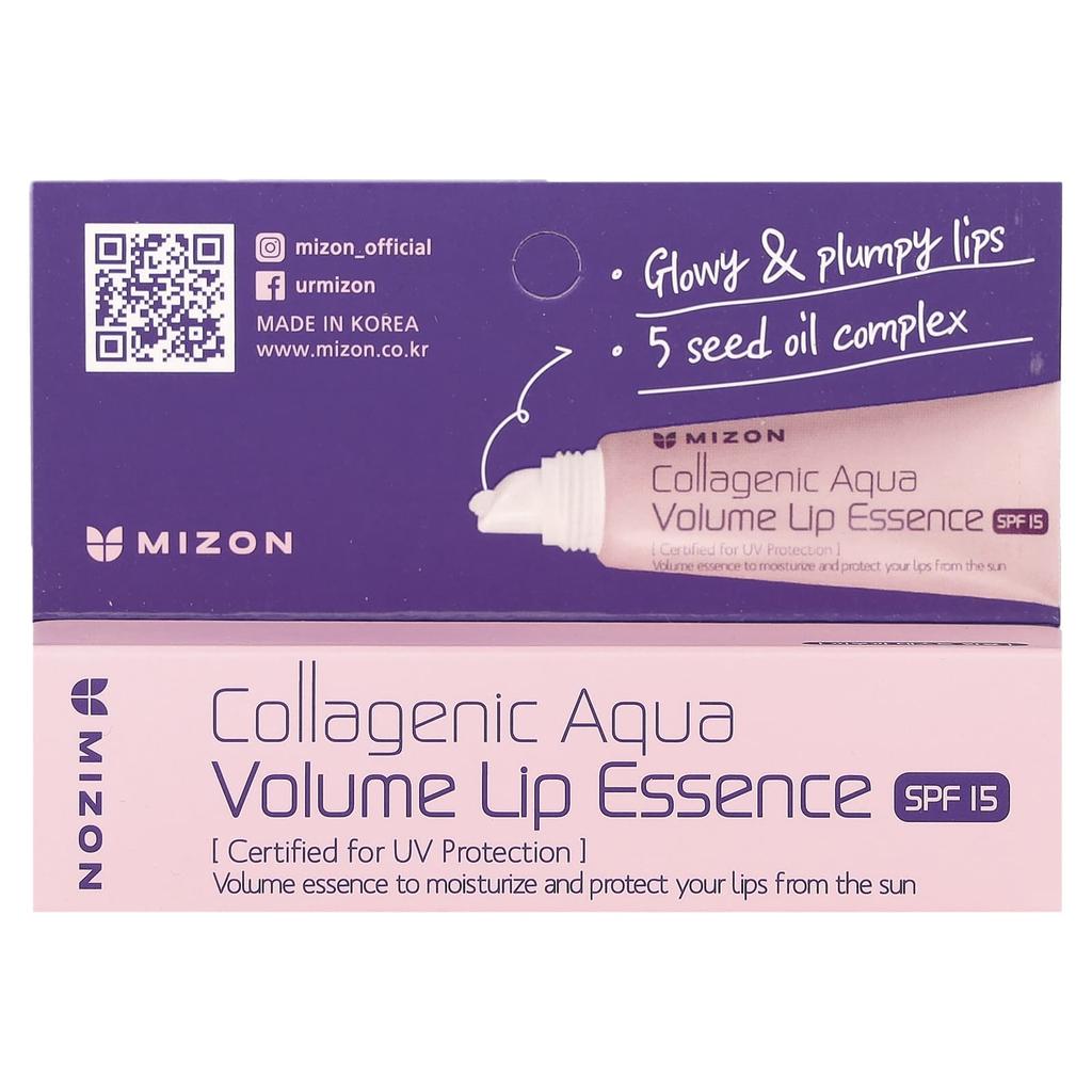 Mizon Collagen Aqua Volume Lip Essence, SPF 15, 0.33 Fl Oz (10 Ml)