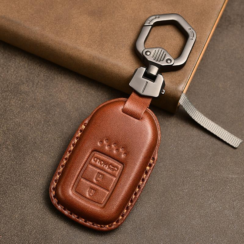 Leather Car Key Case Cover Shell for Honda Civic Accord Fit Hrv Crv Jazz City Protector