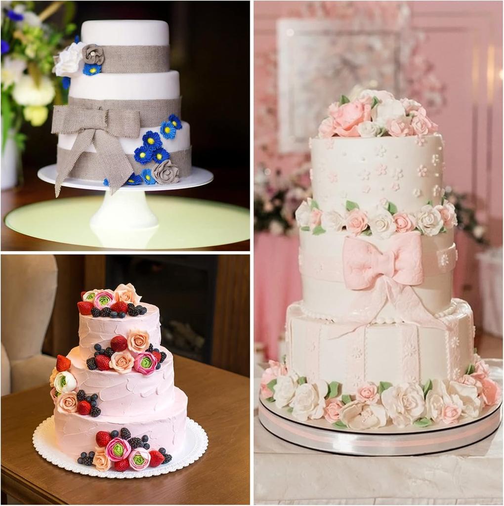 Multi-layer Cake Stand Reusable Cake Separator Plates and Plastic Cake Dowel Rods Set for Tiered Cake Construction and Stacking