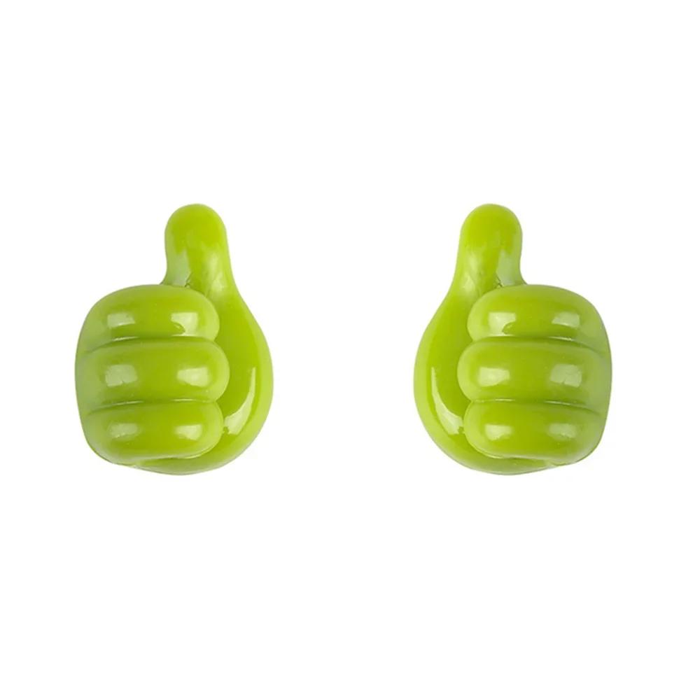 2pcs Hand-shaped Rubber Holder Multifunctional Self Adhesive Mini Hook for Car Wire Data Line Glasses Keys Tower Organizer Hooks