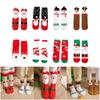 4 Pairs Warm Soft Coral Velvets Christmas Slippers Socks for Indoor Use Festival Cartoon Fuzzy Sleeping Floor Socks