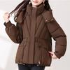Fashion Korean Style Short Hooded Loose Warm Winter Thickened Cotton Padded Coat Simple Design