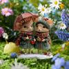 Mouse Couple Statue Stake Sculpture Waterproof Ornament Lawn Yard Sign Outside for Sidewalk