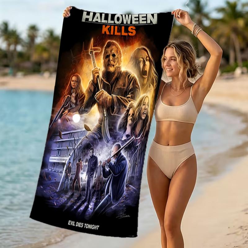 Beach Towel with The Revenge of Michael Myers Pattern - Soft,absorbent,machine Washable Lightweight&Modern,swimming,Travel Essentials