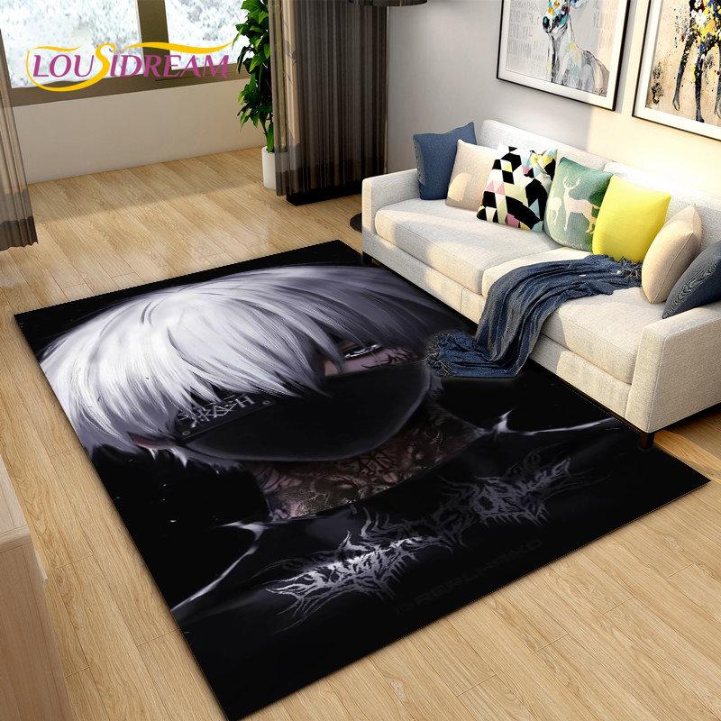 Tokyo Ghoul Japan Anime Cartoon Area Rug,Carpet Rug for Living Room Bedroom Sofa Doormat Decoration, Kid Play Non-slip Floor Mat
