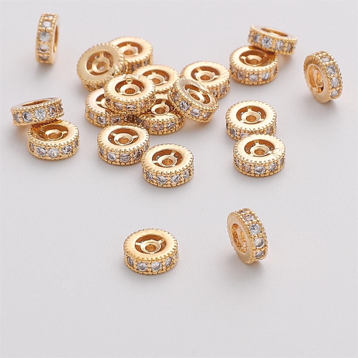 

1шт медный полый шар с цирконием, бусины-разделители для изготовления ювелирных изделий, браслет, ожерелье 7mm 1pcs