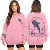 Women's Fashion Long Sleeve Print Round Neck Loose Pullover Sweater Top