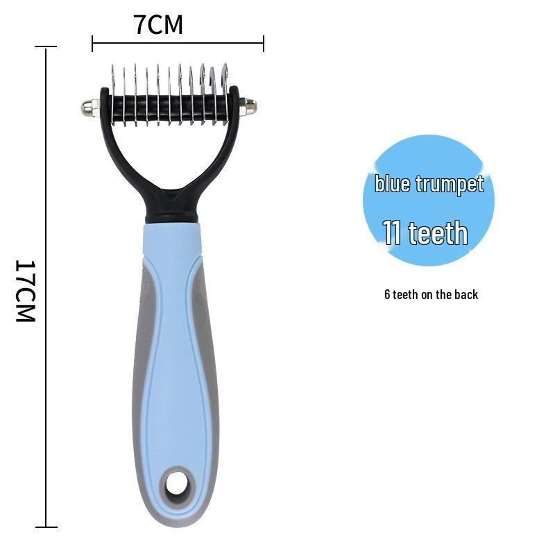 Pet Flea Comb: Fine-Tooth & Steel Needle Dog/Cat De-shedding Tool