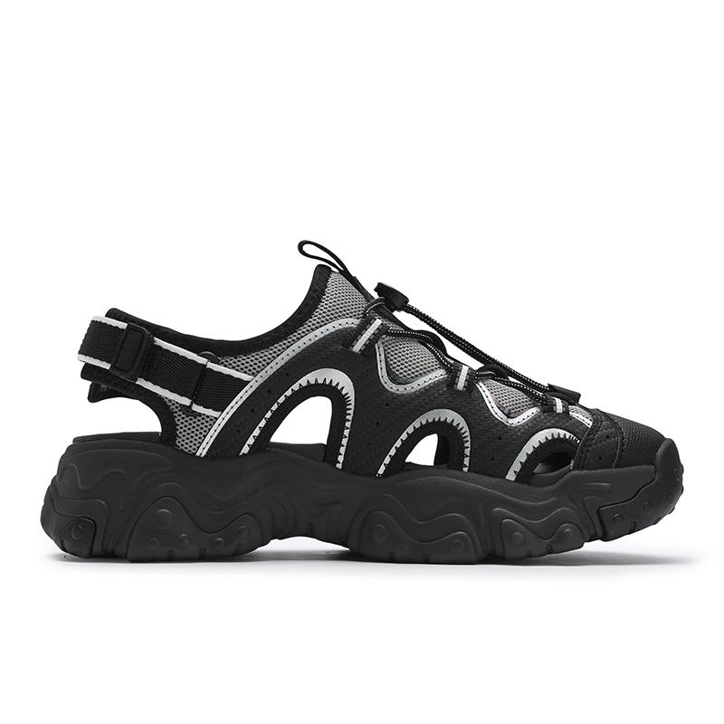 FILA Fluid 5 Sandals Cat Paw Casual Retro Beach Sandals Women sandals Black Gray F12W522401FBA