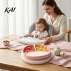 Silicone Suction Plate for Toddlers, Cute Bear Shape Unbreakable Divided Toddler Tray Baby Bowl, Non Slip Feeding Infants And Kids Easy Clean Dish