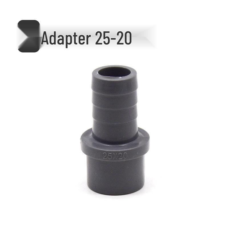 Light Gray UPVC Hose Adapter: Fish Tank Plug Connector & Reducer