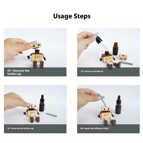 Car Aromatherapy with Essential Oil Easy to Install Man Figurine Handmade Shaking Feet Wooden Car Dashboard Decoration