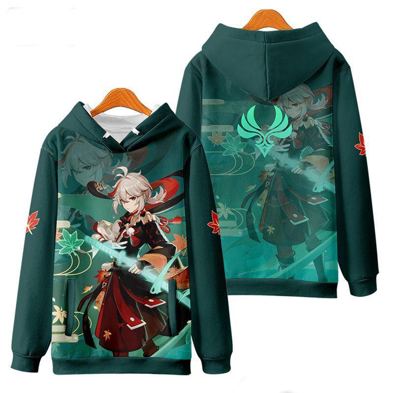 Game Genshin Impact Kazuha Cosplay Hoodies Male 3D Print Anime Sweatshirts Men Women Tracksuit Pullovers Coat Y2k Men's Clothing