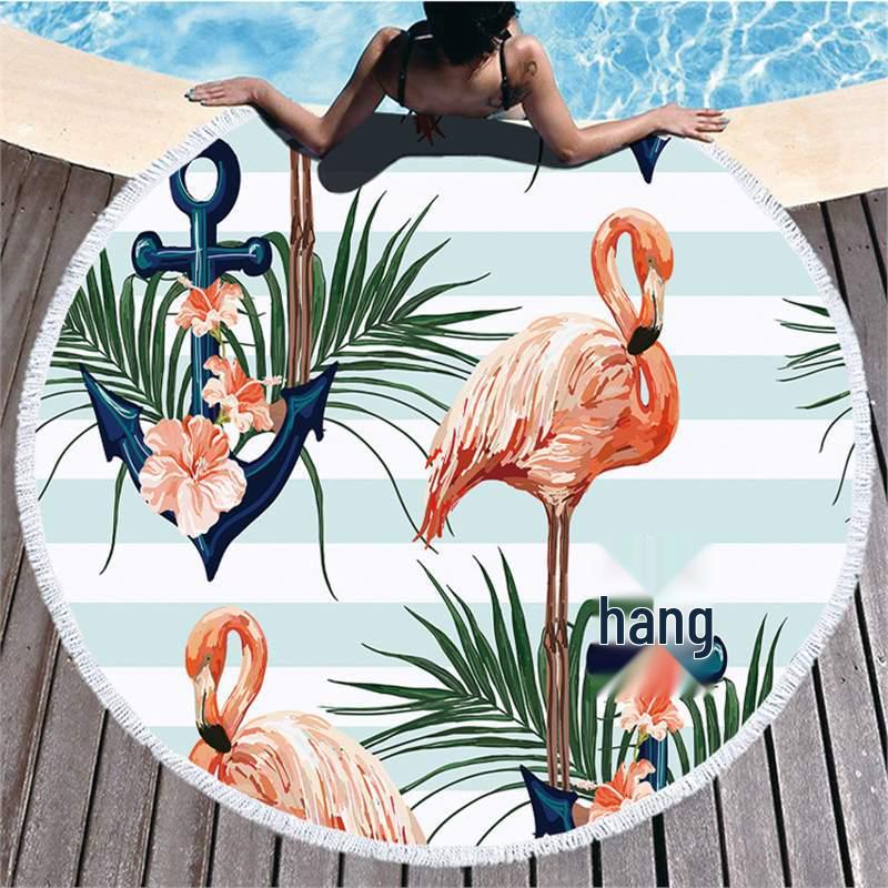 Seria Flamingi Ultra-Delikatne Włókno Ręcznik Plażowy i Mata Wewnętrzna/Zewnętrzna