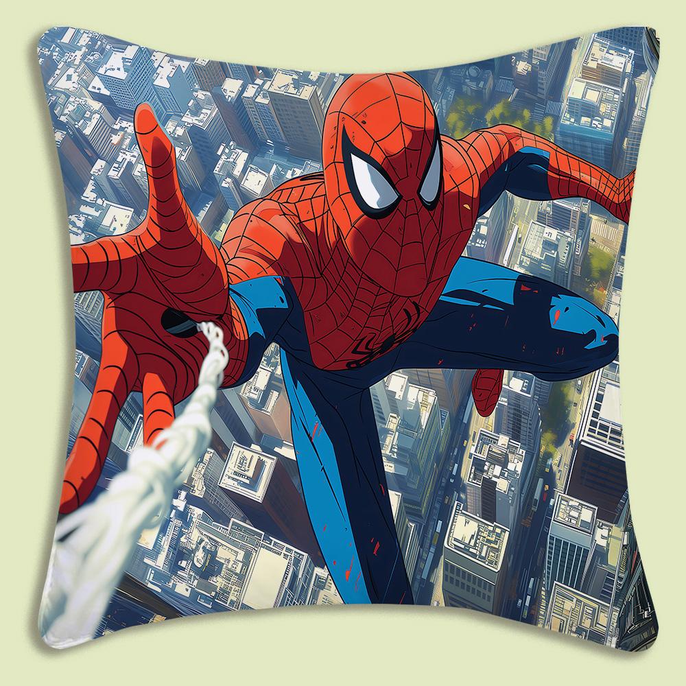 SpiderMan mascot Pillow Covers Cartoon Sofa Decorative Home Doublesided Printing Short Plush Cute Cushion Cover