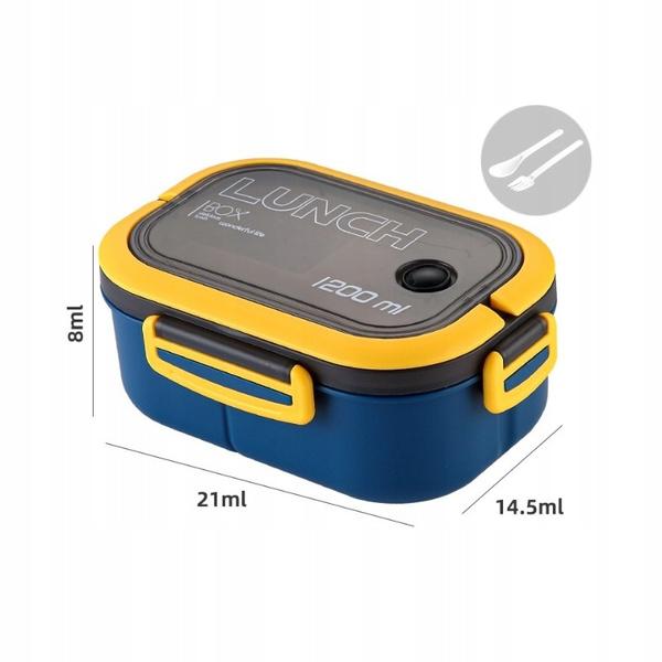 Ecarla Lunch Box Śniadaniówka Ze Sztućcami 21X14,5X8Cm Granat Pjm44Gran