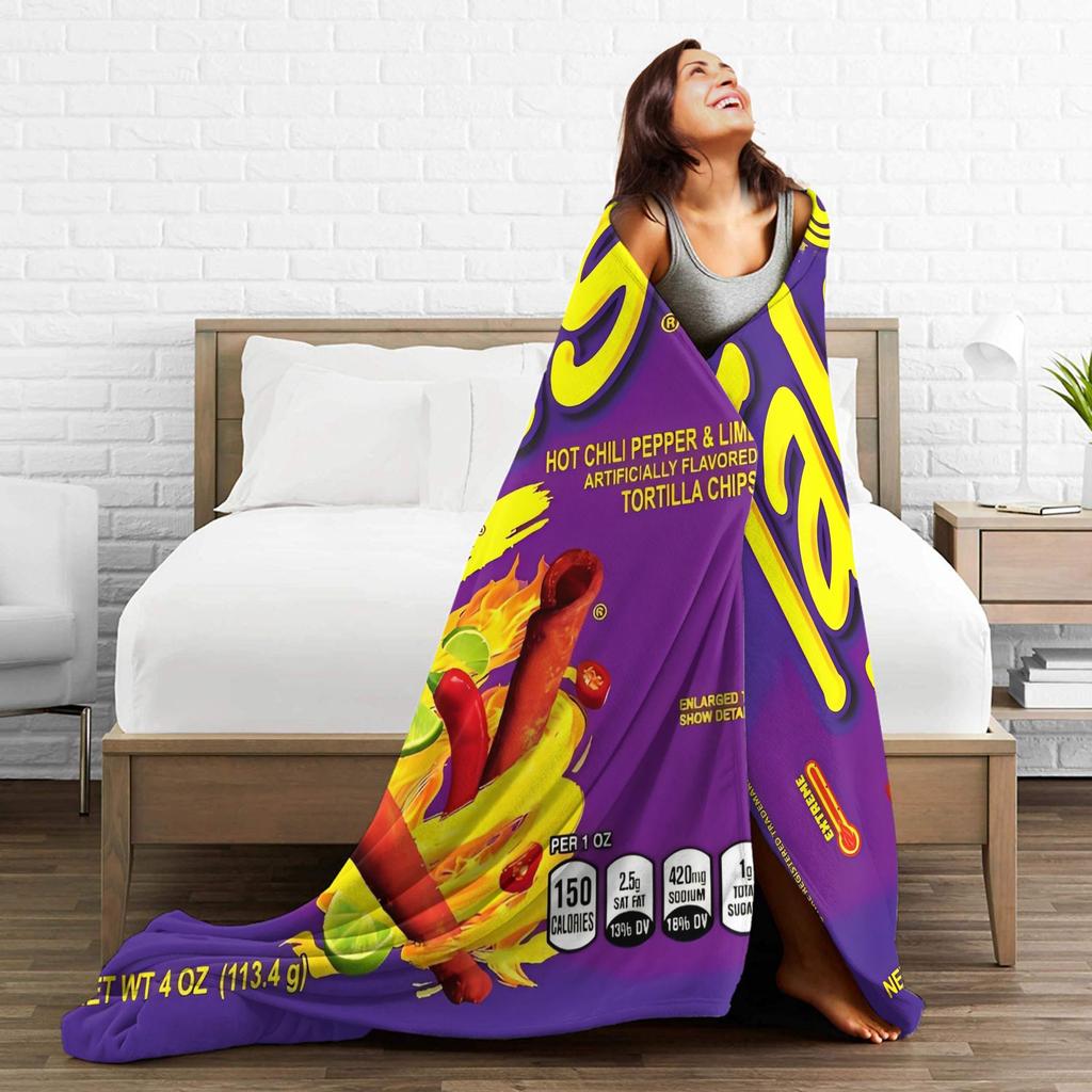 Κουβέρτα Takis Chili Chips Ζεστή Πρωτότυπη Βελούδινη Κλινοσκεπάσματα για Εξωτερική Διακοσμητική Φανελένια Κουβέρτα Κάλυμμα Κρεβατιού