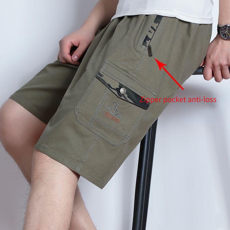 Middle-aged and Old Men's Shorts, Summer Men's Cotton Five-Points Pants, Father's Beach Pants, Large Old Male Casual Pants