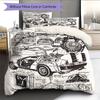 Anime Pattern Bedding Quilt Set Quilt Cover Pillowcase Home Decoration Birthday Gift (1 * Duvet Cover + 2 * Pillowcase, Without Core)