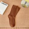 Dámské ponožky ze 100% čisté bavlny do půlky lýtek, trendy korejský styl, jednobarevné, dvoujehlové, podzimní/zimní svislý proužek, podkolenky s volným lemem