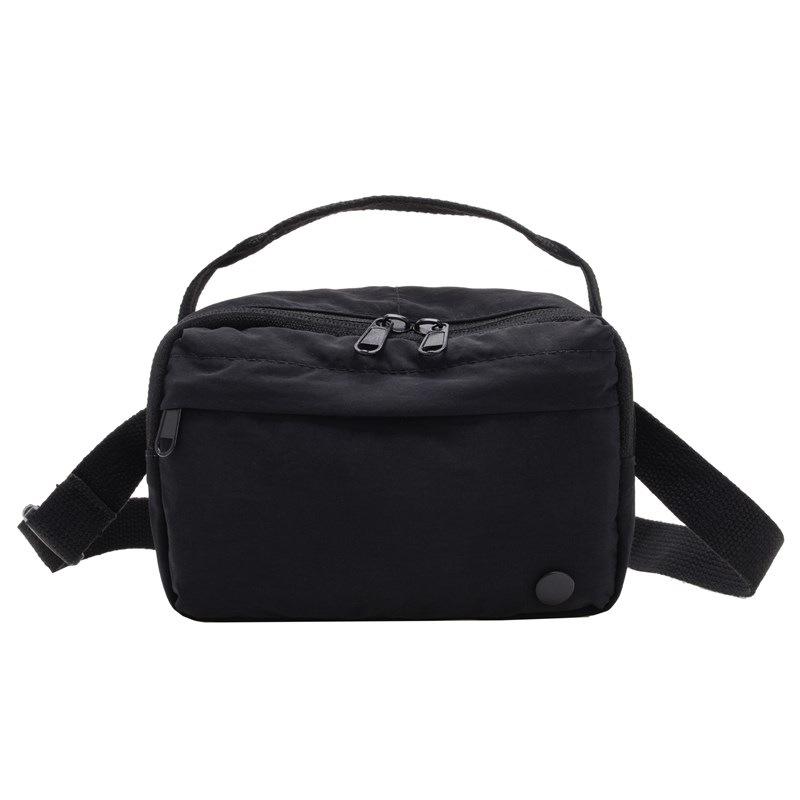 

Легкая портативная маленькая квадратная сумка, простая однотонная студенческая наплечная сумка-мессенджер, спортивная и повседневная нагрудная сумка, поясная сумка для мобильного телефона. One size чёрный