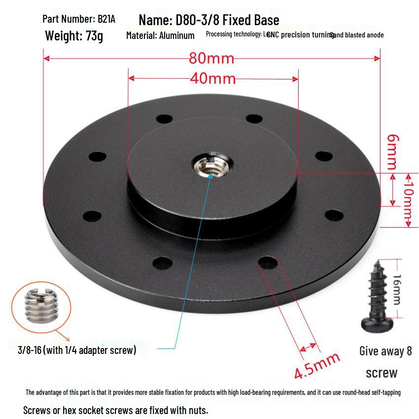 Wall-Mounted Outdoor Tripod Connector Adapter Base