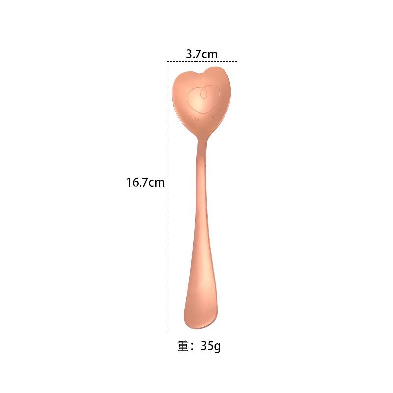 1PCS Heart Shaped Couple Spoon Creative Stainless Steel Coffee Tea Dessert Stirring Spoon LS