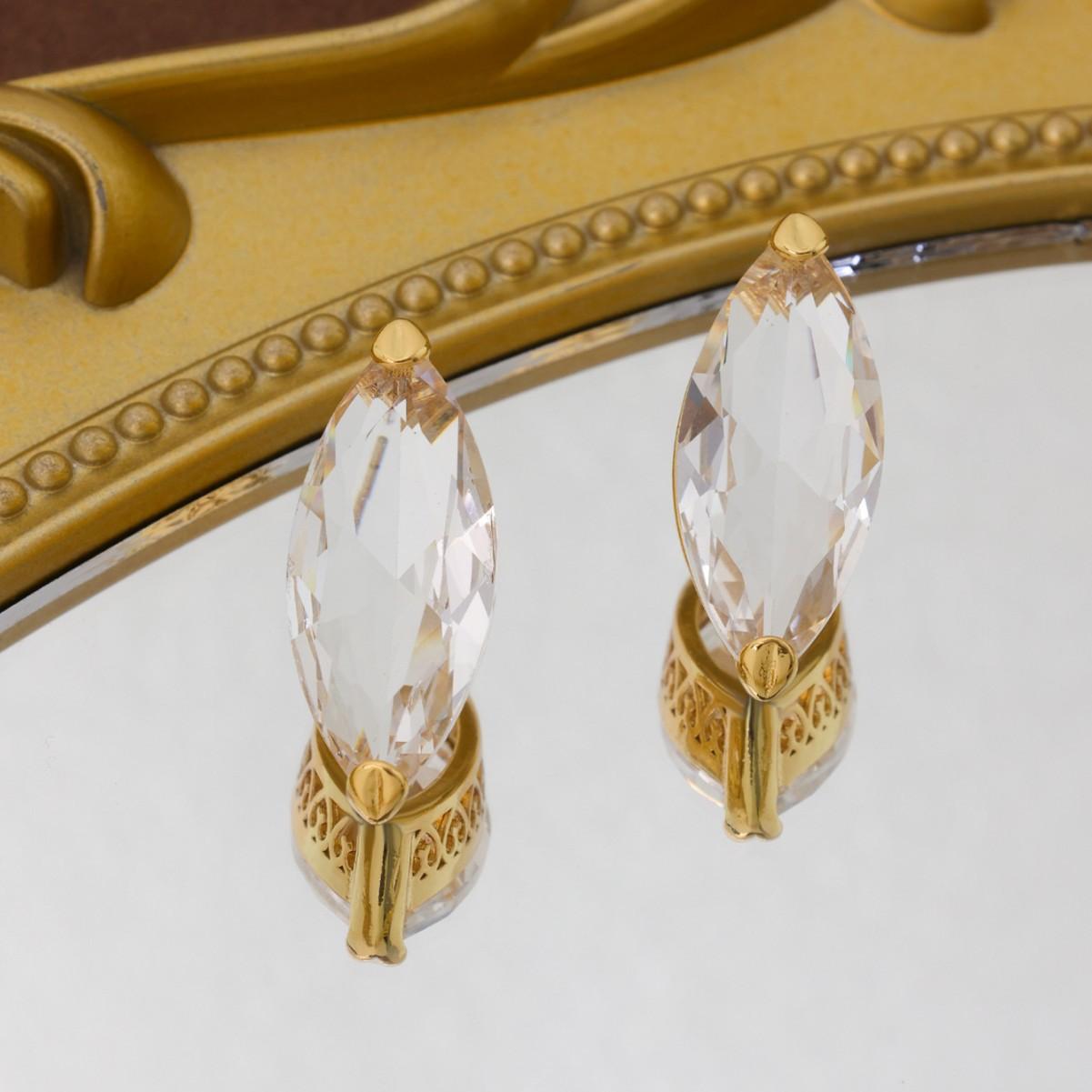 Vintage Copper Inlaid With Geometric Zircon Personalized Trendy Earrings Niche Design High-end