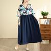DIMANAF Summer New 2026 Women Plus Size Casual Long Dress Cotton Loose Oversize Maxi Beach Sundress Elegant Vintage Lady Print Floral